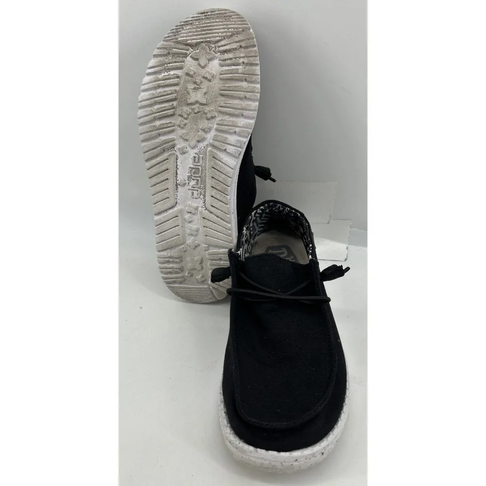 Hey Dude Wally Slip On Comfort Shoes Black Odyssey Kids Size 6
